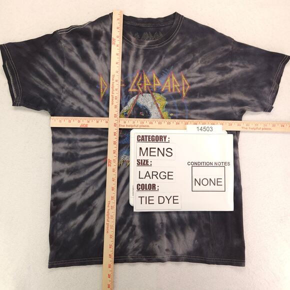 Def Leppard Band Graphic Crew Neck T Shirt Adult Mens Size Large L Tie Dye - Picture 5 of 9